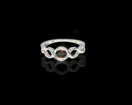 9ct, 1.9gr White Gold Infinity Diamond Ring