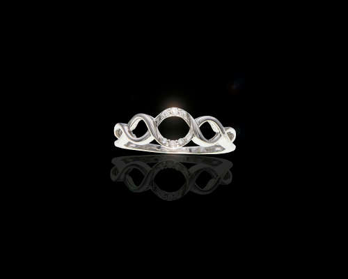 9ct, 1.9gr White Gold Infinity Diamond Ring