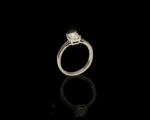 2.2gr 9kt White Gold 0.78ct Rectangular Modified Brilliant D VS1 with GIA certificate