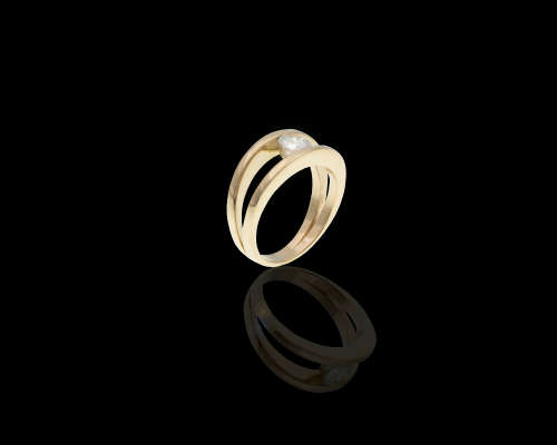 18ct 6.4gr Yellow Gold 0.50ct Round Brilliant Diamond J I2 with a GIA Certificate