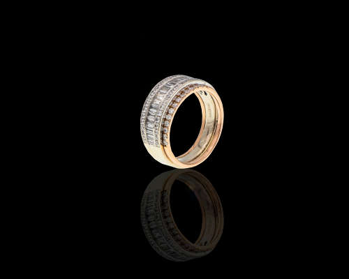18ct (10.4) two tone ring white gold and rose gold