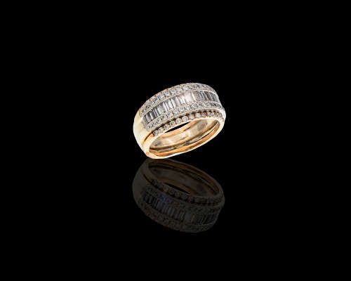 18ct (10.4) two tone ring white gold and rose gold