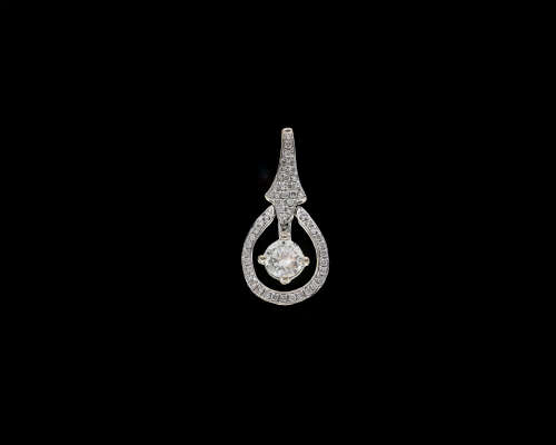 18ct 1.4gr , White Gold, Pendant 0.345ct Round Brilliant Diamond I SI2