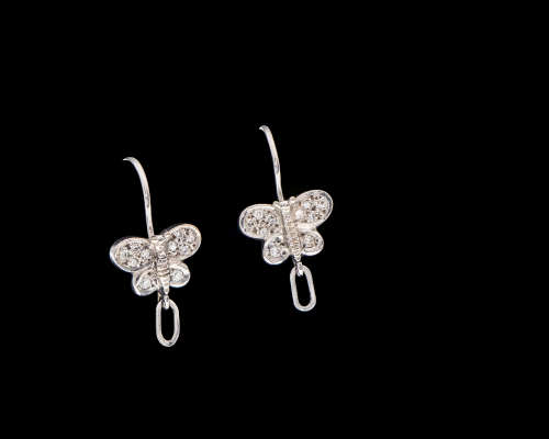 18ct (5.1grams) White Gold Earrings with small diamonds