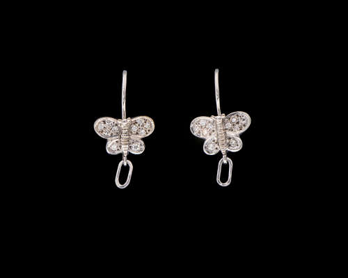 18ct (5.1grams) White Gold Earrings with small diamonds