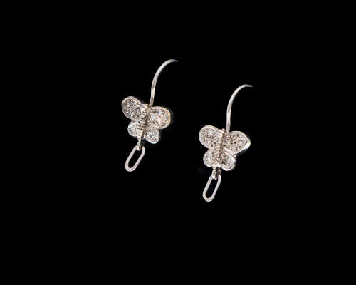 18ct (5.1grams) White Gold Earrings with small diamonds