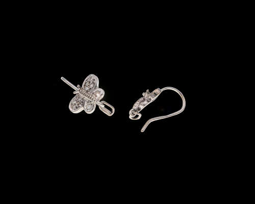 18ct (5.1grams) White Gold Earrings with small diamonds