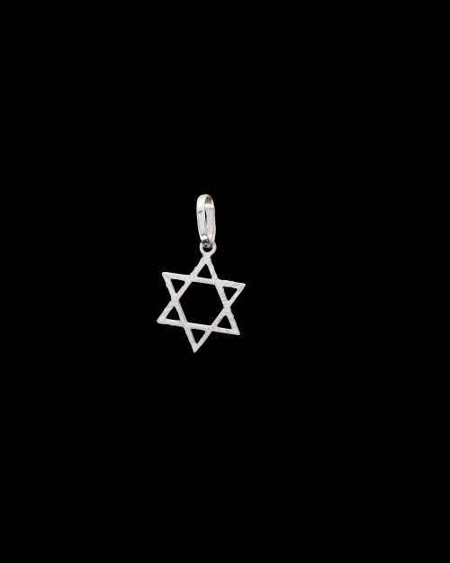 9ct (0.5 grams) White Gold Star of David Pendent
