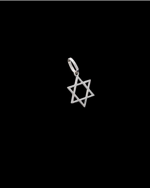 9ct (0.5 grams) White Gold Star of David Pendent