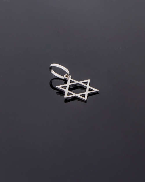 9ct (0.5 grams) White Gold Star of David Pendent