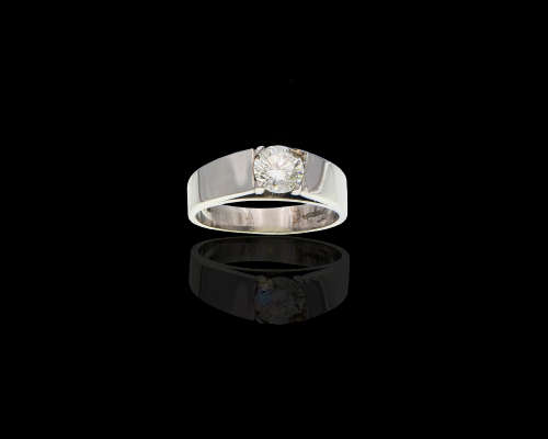 Platinum (5.8grams) Round Brilliant Diamond H I1 Ring with GIA cert