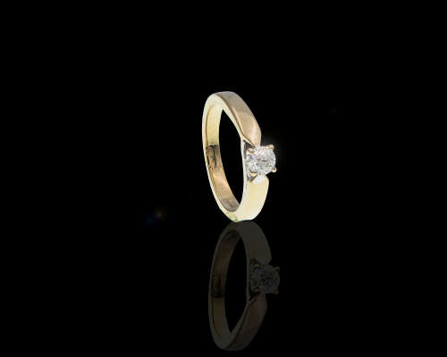 5gr, 9kt, White Gold 0.39ct Round Brilliant Diamond F VS2, Solitaire Ring