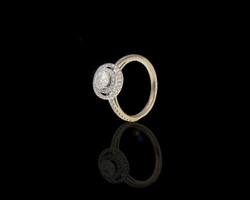 14ct 3.9ct White Gold 0.55ct Round Brilliant Diamond G SI2 Double Halo with smalls and GIA cert