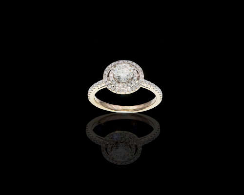 14ct 3.9ct White Gold 0.55ct Round Brilliant Diamond G SI2 Double Halo with smalls and GIA cert