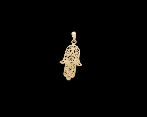 14ct ( 1,7gram) yellow gold Chamsa Pendant,