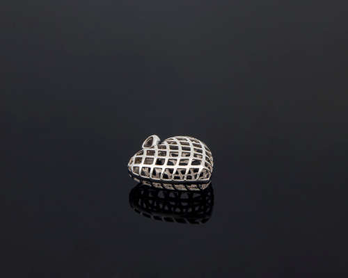 9ct (2.2 gram) White Gold Hollow Heart Pendent