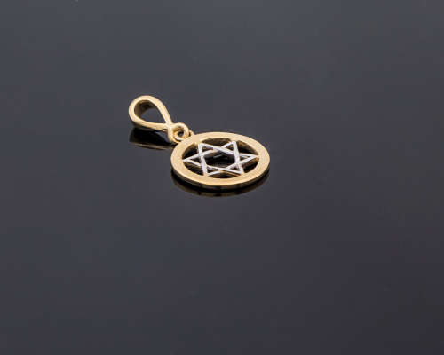 9ct (1.1 gram) 2 tone Star of David Pendant