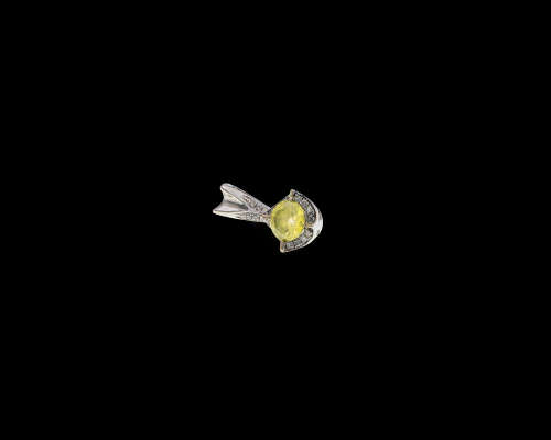18ct (1.7grams) White Gold 0.54ct Round Brilliant Fancy Yellow Diamond Si Pendant