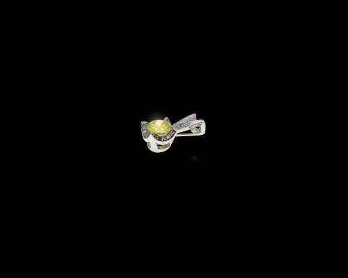 18ct (1.7grams) White Gold 0.54ct Round Brilliant Fancy Yellow Diamond Si Pendant