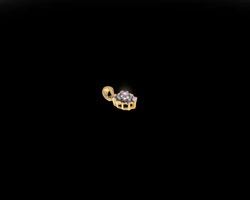 9 carat - 0.9 grams - Yellow gold Sapphire and diamond pendant