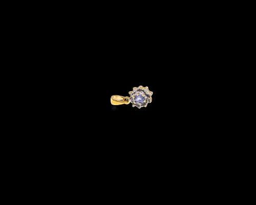 9 carat - 0.9 grams - Yellow gold Sapphire and diamond pendant