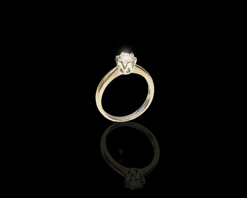 18ct 3.9gr White Gold 0.60ct Round Brilliant Diamond Light Yellow VS Ring