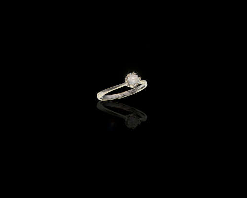 1,85gr, 18ct White Gold 0.32 Round Brilliant Diamond F SI1