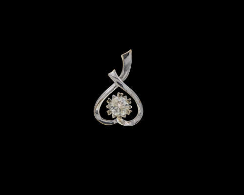 2.6gr, 18ct White Gold,0.50ct Round Brilliant Diamond K I1 Pendant