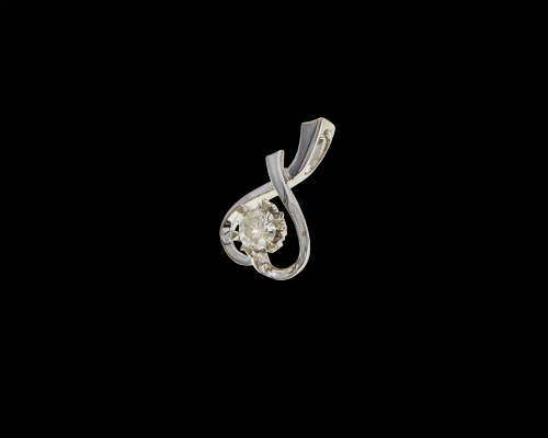 2.6gr, 18ct White Gold,0.50ct Round Brilliant Diamond K I1 Pendant