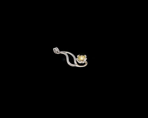 18ct (1.3gr) White Gold 0.37ct Round Brilliant Diamond Fancy Yellow I1 Pendant