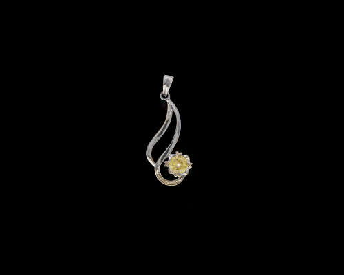 18ct (1.3gr) White Gold 0.37ct Round Brilliant Diamond Fancy Yellow I1 Pendant