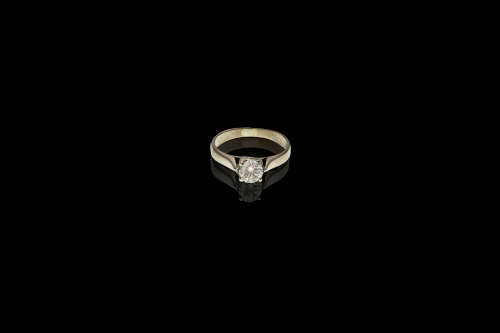 9ct  2.2gr White Gold and Diamond 0.55ct RB N SI2 Solitaire with a GIA cert