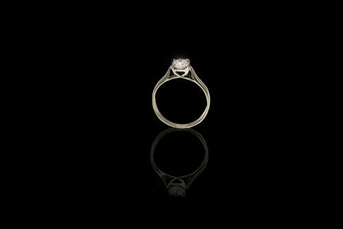 9ct  2.2gr White Gold and Diamond 0.55ct RB N SI2 Solitaire with a GIA cert