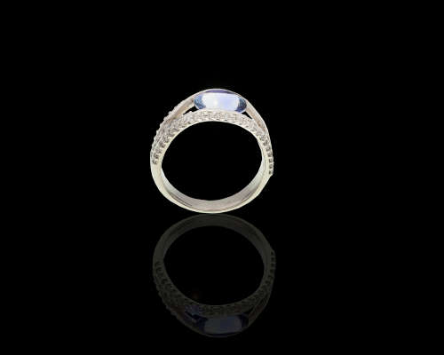 5.5 grams Palladium, Tanzanite and Diamond Cocktail Ring