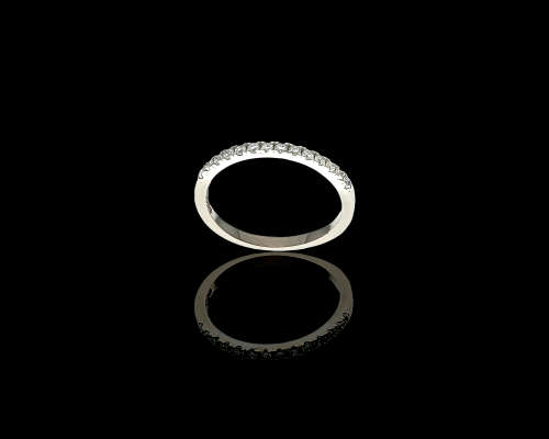 1.7 grams 18 carat White Gold Diamond Half Eternity Ring
