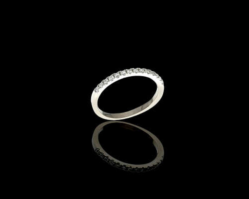 1.7 grams 18 carat White Gold Diamond Half Eternity Ring