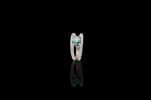 8.9 grams 18 carat White Gold Colour Enhanced Diamond Cocktail Ring