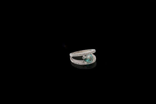 8.9 grams 18 carat White Gold Colour Enhanced Diamond Cocktail Ring