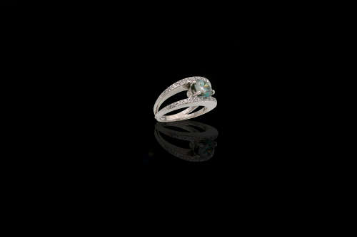 8.9 grams 18 carat White Gold Colour Enhanced Diamond Cocktail Ring