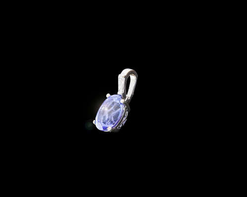 1.6 grams 18 carat White Gold Tanzanite Pendant
