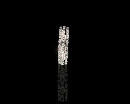 8.3 grams 18 carat White Gold and Diamond Triple Half Eternity Ring