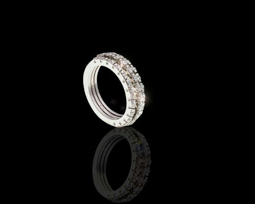8.3 grams 18 carat White Gold and Diamond Triple Half Eternity Ring