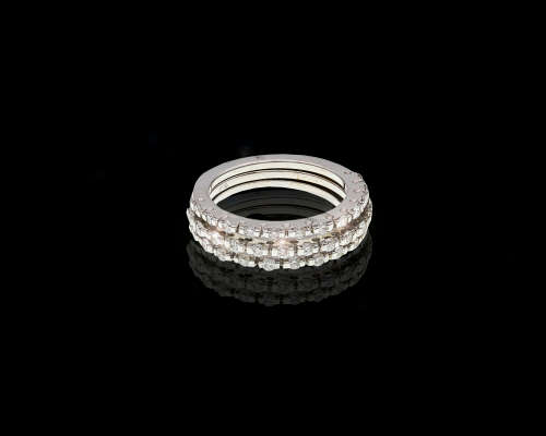 8.3 grams 18 carat White Gold and Diamond Triple Half Eternity Ring