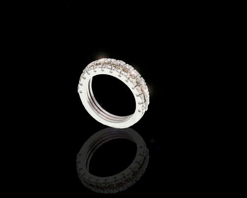 8.3 grams 18 carat White Gold and Diamond Triple Half Eternity Ring
