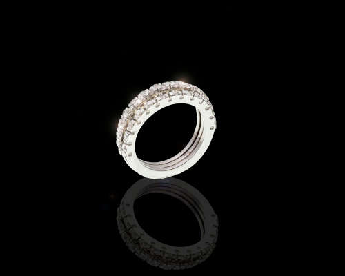 8.3 grams 18 carat White Gold and Diamond Triple Half Eternity Ring