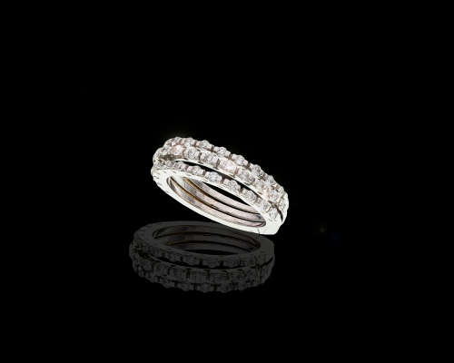 8.3 grams 18 carat White Gold and Diamond Triple Half Eternity Ring