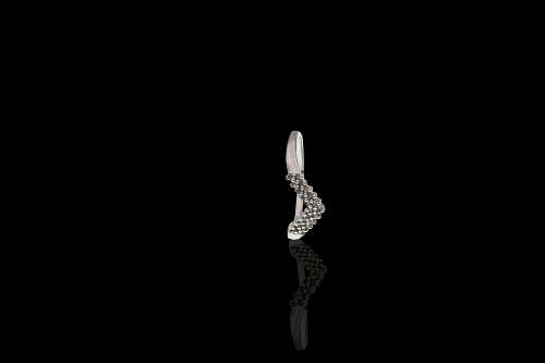 1.3 grams 9 carat White Gold Diamond Wishbone Ring