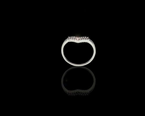 1.3 grams 9 carat White Gold Diamond Wishbone Ring