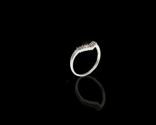1.3 grams 9 carat White Gold Diamond Wishbone Ring