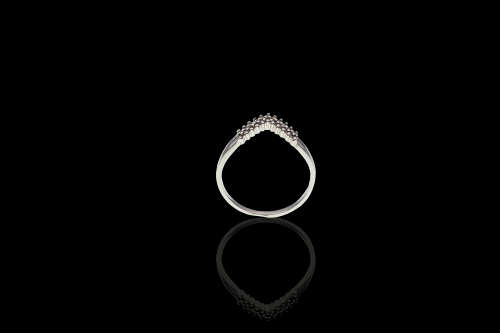 1.3 grams 9 carat White Gold Diamond Wishbone Ring